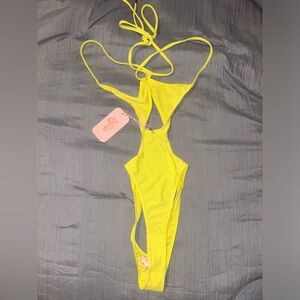 Brand new! Kylie swim yellow one piece.